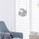 JISHSHAY Diamond Painting Hanging Unicorn Diamond Art Pendant Flower Gem Art Wind Chimes Gem Painting Hanging Pendant Mosaic Kits for Adults Windchimes Embroidery Kit Suncatchers Sun Catchers JISHSHAY