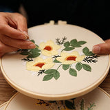 Embroidery Kit for Beginners,Cross Stitch Kits for Adults DIY Craft 3pcs Embroidery Pattern Needlework Fabric Embroidery Thread and Needles 1pcs Embroidery Hoop Adult Stitch Stuff Sewing Kit Gift