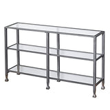 SEI Furniture Jaymes 3 Tier Glass Console Media Table, Silver Frame Finish, distressed silver (AMZ1770MC) SEI Furniture