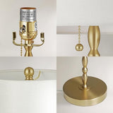 BRASSLISM Buffet Lamps Set of 2, 28.5" Tall Brass Finish Lamps for Entryway, Hallway, Console Table, Dining Sideboard or Living Room, UL Certified with Pull Chain, Linen Shade, Urban Luxury Style BRASSLISM