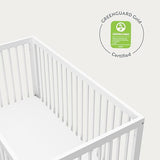 Storkcraft Santorini Deluxe 5-in-1 Convertible Crib with Bonus Toddler Guardrail (White with Driftwood) – GREENGUARD Gold Certified, Toddler Guardrail Included in Box, Fits Standard Crib Mattress Storkcraft