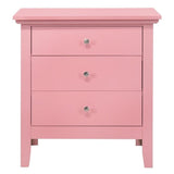 Glory Furniture Hammond 3 Drawer Nightstand in Pink Glory Furniture