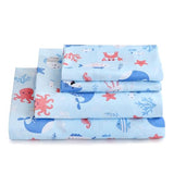 ChicView Full Sheet Set Kids,4 Pieces Breathable Soft Microfiber Bedsheets for Child Boys Girls, Anti Pilling Deep Pockets Easy Care Bed Sheets, Ocean Animals ChicView