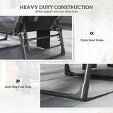 Outsunny Chaise Lounge Chair Outdoor Set of 2, 5-Position Reclining Pool Lounge Chairs with Cushions, Side Pocket, Headrest, Folding Lounger Tanning Chair Camping Cot for Patio, Beach, Black