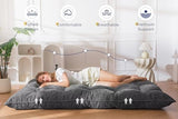 MAXYOYO Japanese Floor Mattress Full Size, 6" Foldable Futon Mattress Tufted Roll Up Floor Bed, Thick Polyester Tatami Mat Sleeping Pad for Camping Guest Room Dormitory Bedroom RV, Dark Grey MAXYOYO