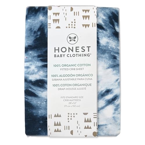 HonestBaby Unisex-Baby Classics Fitted Crib Sheets Set Standard Mattress, 100% Organic Cotton Baby Boys, Girls, Neutral, 1 Pack - Strawberry Cream, One Size HonestBaby
