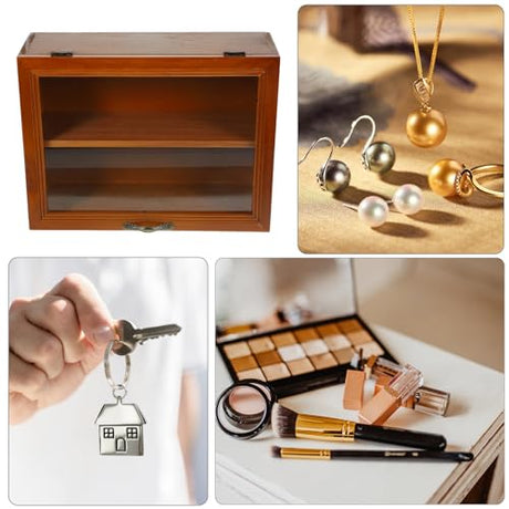 Shadow Box Small Curio Cabinet: Wooden Display Shelves Deep Memory Box Display Case Cabinet Display Shelf for Collectibles Keepsake Coins Medals Pins Cabilock