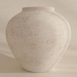 SilkSerenade Large White Round Vase for Flowers & Table Centerpieces - 11 Inch Rustic Textured Earthy Stone Look, Matte Big Vessel Decorative Arina Modern Farmhouse Wabi Sabi Decor Living Dining Room Silk Serenade