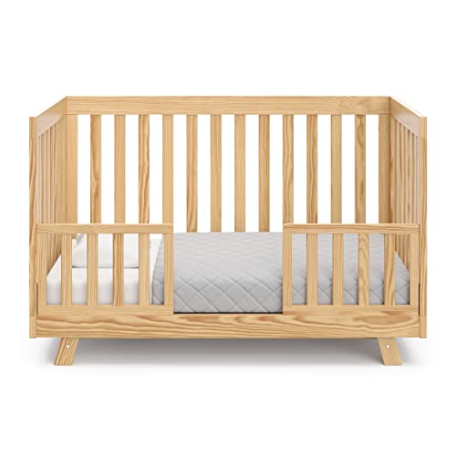 Storkcraft Beckett 3-in-1 Convertible Crib (Natural) – Converts from Baby Crib to Toddler Bed and Daybed, Fits Standard Full-Size Crib Mattress, - WoodArtSupply