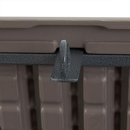 Plastic Development Group 130 Gallon Multipurpose Outdoor Backyard Patio Storage Deck Box Container with Soft Close Lid, Gray Plastic Development Group
