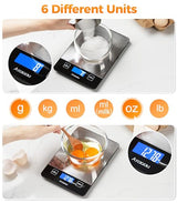 Atogou Food Scale - 33lb Digital Kitchen Scale Ounces Grams, Rechargeable & Full-View Display, Water-Resistant, Batteries or USB-C Charging, Stainless Steel, for Cooking, Meal Prep, Package (Black)