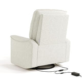 Storkcraft Santos Deluxe Power Recliner Swivel Glider, Premium Electronic Nursery Rocking Chair, Oeko-TEX 100 Certified, Includes Dual-USB Charging Port with USB-A & USB-C – (Ivory Boucle)