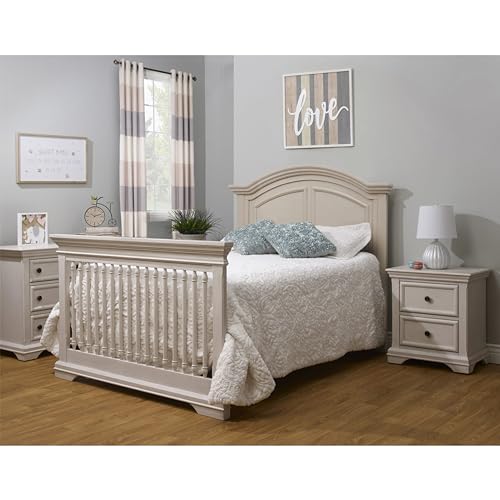 Sorelle Furniture High Arch Portofino Crib, Classic 4-in-1 Convertible Crib, Crib Made of Wood, Wooden Baby Bed, Toddler Bed, Child’s Daybed and Full-Size Bed, Nursery Furniture-Brushed Ivory Sorelle
