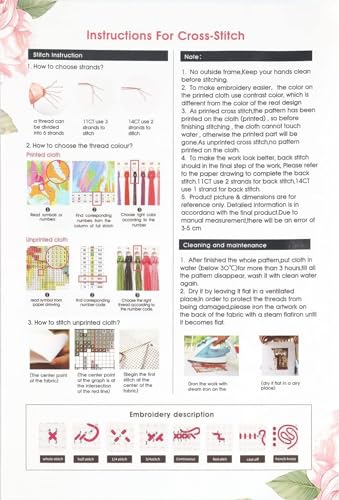 MjhRcll Flowers Stamped Cross Stitch Kits,Flowers in Vase Cross Stitch Ornament Kits for Adults Beginners, Counted Embroidery Needlepoint Kits Home Decor 12x16 Inch MjhRcll