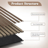 GZFDY 2-Piece Soundproof Wood Slat Wall Panels, 48" X 24" 3D Acoustic wall panel sound absorbing for Ceiling interior wall decor - Walnut GZFDY