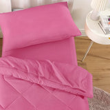 Wake In Cloud - Toddler Bedding Set for Boys Girls, 4 Pieces Soft Crib Bed Set Including Comforter, Sheets and Pillowcase, Hot Pink Wake In Cloud