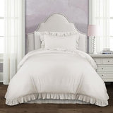 Lush Decor - Comforter Set, Soft Ruffled Bedding with Matching Sham, Cozy Essentials, Elegant Bedroom Decor (Reyna White, Twin XL) Lush Decor