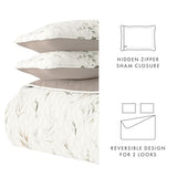 Linen Market Quilt Coverlet Set All Season Patterned Reversible Microfiber Ultra Soft Bedding in Watercolor Leaves - King/Cal-King Watercolor Leaves Latte Linen Market