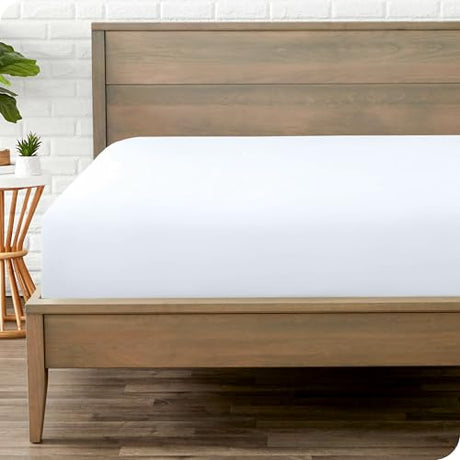 Bare Home Fitted Bottom Sheet King Size - Premium 1800 Microfiber - Ultra-Soft Hotel Luxury - Deep Pocket - Durable and Long Lasting (King, White) Bare Home