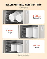 VEVOR Sublimation Oven Machine, 13 Qt, Fits 20oz Tumblers, with 1 Heat Air Gun, 50 Shrink Films, 1 Tape and 2 Heat Gloves, Oven for Sublimation Blank Tumblers, Mugs, Bowls, Off-White VEVOR