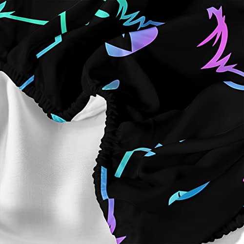 Axolotl Kids Bedding Cute Cat Sheet Set Twin Size, Gradient Line, 4Pcs Kawaii Cat Bed Sets with 1 Fitted Sheet 1 Flat Sheet 2 Pillowcases for Kids Boys Girls Adults Teens, Black Axolotl