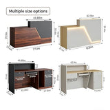 ansespl L Shaped Reception Desk with Counter,63/71inch Reception Room Table with Lockable Drawers & Keyboard Tray, for Office, Salon, Hotel & Clinic