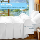 SONORO KATE 100% Egyptian Cotton Sheets Set - 1000 High Thread Count, Luxury 5-Star Hotel Sateen Bed Sheets, Soft, Breathable Long Staple Sheets, Fit up to 16" - 4 PC (White,King) SONORO KATE