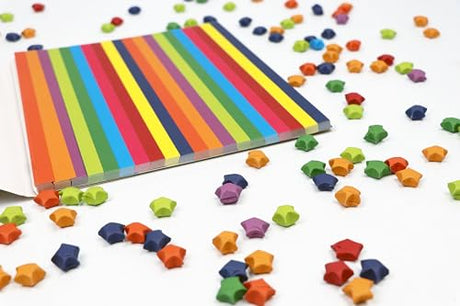 Origami Stars Papers 1,000 Paper Strips in Assorted Colors: 10 colors - 1000 sheets - Easy Instructions for Origami Lucky Stars Tuttle Publishing