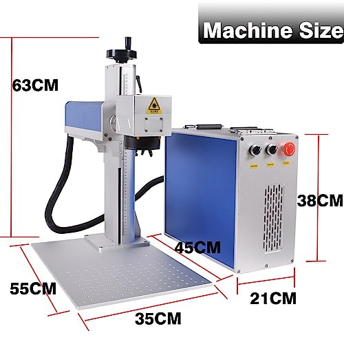 Ovsuqu Fiber Laser Engraver JPT LP 30W Fiber Marking Machine with 80mm Rotary Axis Metal Laser Engraving Machine 200x200mm+300x300mm for Metal - WoodArtSupply