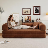 Ball & Cast 78.8" No-Assembly Compressed Sofa Bed, Convertible Floor Futon Couch with Pillow Backrest & Armrest, Boneless Modular Sleeper Sofa in Corduroy for Living Room Bedroom, Brown Ball & Cast