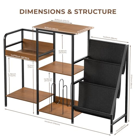 Qlearsoul Vinyl Record Stand, 3-Tier Record Player Table with Left and Right Storage for Living Room Bedroom Qlearsoul