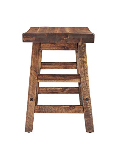 Alaterre Furniture Durango 20" H Industrial Wood Dining Stool - WoodArtSupply