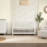 Babyletto Gelato 4-in-1 Convertible Crib with Toddler Bed Conversion in White and Washed Natural, Greenguard Gold Certified babyletto