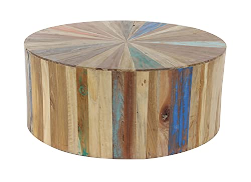 Deco 79 Reclaimed Wood Geometric Handmade Living Room Coffee, Center Table 38" x 38" x 16", Brown Deco 79