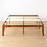 Mellow Naturalista Classic 16 Inch Solid Wood Platform Bed with Wooden Slats, Cherry, Queen Mellow