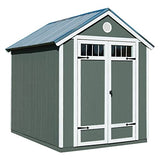 Handy Home Products Garden Shed 6x8 Do-it-Yourself Wooden Storage Shed with Metal Roof Handy Home Products