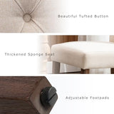 COLAMY 5-Piece Extendable Dining Table Set for 4, 36" Kitchen Round Wood Table with 4 Tufted Dining Room Chairs, Light Brown/Beige COLAMY