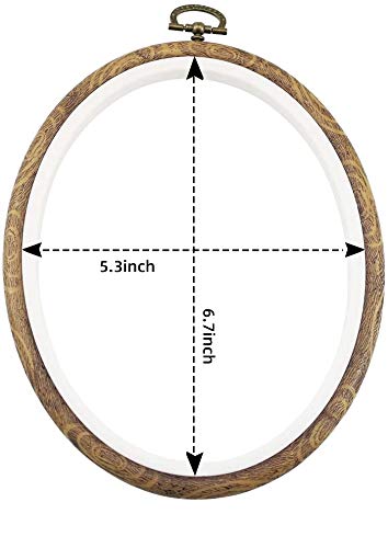 guofa 6.7'' Oval Embroidery Hoops- 2PCS 17x13CM Decorative Cross Stitch Hoops, Imitated Wood Resin Embroidery Frame Hoop for Art Craft Sewing guofa