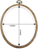 guofa 6.7'' Oval Embroidery Hoops- 2PCS 17x13CM Decorative Cross Stitch Hoops, Imitated Wood Resin Embroidery Frame Hoop for Art Craft Sewing guofa