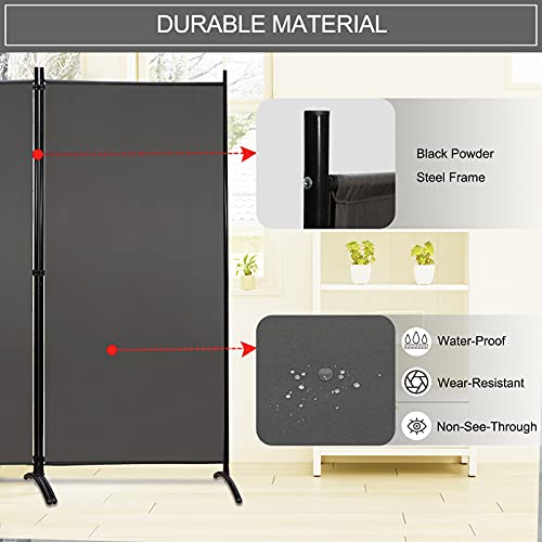 MAYOLIAH Partition Room Dividers 3 Panel Folding Privacy Screens 6 Ft Tall Portable Office Walls Dividers for Room Separator 102"x20"x71", Grey MAYOLIAH
