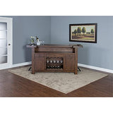 Pemberly Row 78" Farmhouse Wood Freestanding Island Home Bar Unit, Stemware Rack, Wine Rack, Storage Cabinets, for Kitchen and Basements, in Mahogany Brown Pemberly Row