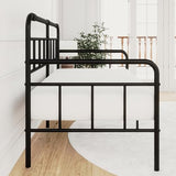Goltriever Daybed-Metal-Twin-Bed-Frames - with Modern Headboard,Strong Mattress Foundation with Steel Slats Support,No Box Spring Needed,Black Goltriever