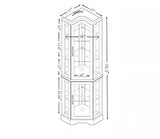 CKEASEAN Lighted Corner Curio Cabinet, 70.5" H Wooden China Cabinet with Adjustable Glass Shelves, Glass Display Cabinet with Lighted Bulb, Rack for Living Room Decoration(Oak) CKEASEAN