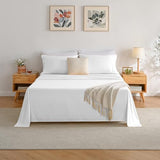 Yibeizi Twin Sheets Set, White Cooling Hypoallergenic Microfiber Single Bed Sheets, Soft Oeko-Tex Extra Deep Pocket Sheets & Pillowcases Wrinkle Free Bedsheets Yibeizi