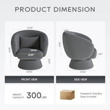 Swivel Accent Chair, Modern Upholstered Barrel Chair with 360° Swivel, Soft Teddy Fabric & Extra Lumbar Pillow, Stylish Round Accent Chair for Living Room, Bedroom, Nursery – Darkgrey,2PC COLAMY