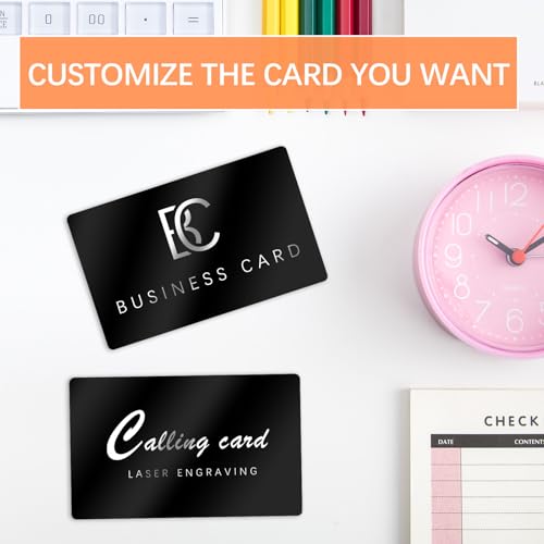 350 Pcs Metal Business Card Blanks, Black Aluminium Metal Business Cards for CNC Laser Engraving Engraver Multipurpose Personalized Custom Business Cards Blank Thickness 0.01 Inch lipetol