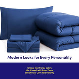 Dorm Room Essentials College Bedding Comforter Set 5 Piece Twin Size Bed in a Bag for College Students Boys and Girls, Twin, Royal Blue Sweet Home Collection