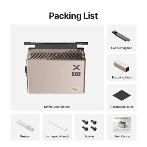 xTool 5W IR Laser Module for P3, 5W IR Laser Engraver Head for Jewelry and Metal, Professional Laser Module for Metal, Plastic, Acrylic Engraving xTool
