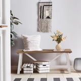 Wnutrees 43" Farmhouse Wood Bench, Narrow Bench, Long Bench Seat for Entryway, Living Room, Dining Room, Solid Wood, White Wnutrees