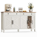 VASAGLE LIRY Collection - Buffet Cabinet, Coffee Bar Cabinet with 2 Drawers, Adjustable Shelves, Sideboard Storage with Cable Holes, Drawer Dividers, Rustic White and Honey Brown UBBK381W01 VASAGLE